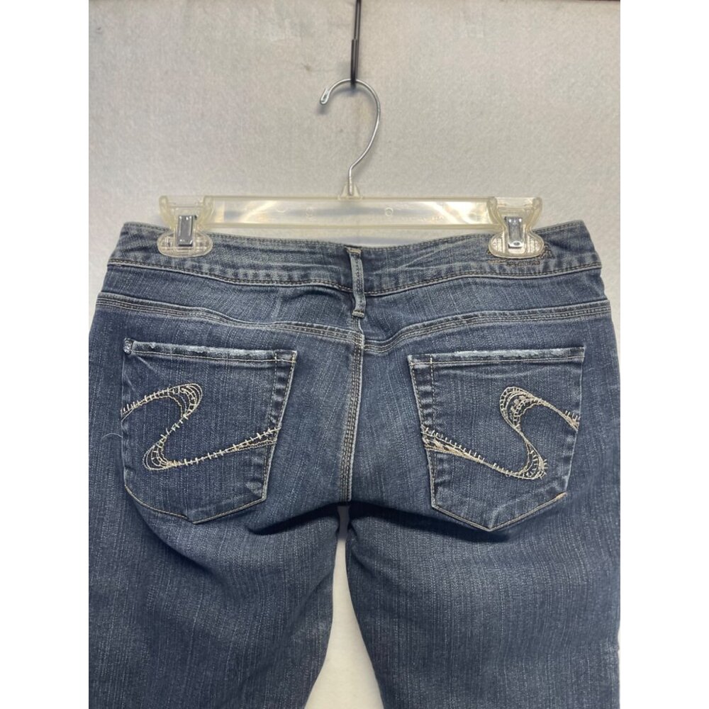 Silver Jeans Santorini Women's Size 28 Cropped Denim Capri Blue Jeans - Picture 7 of 15